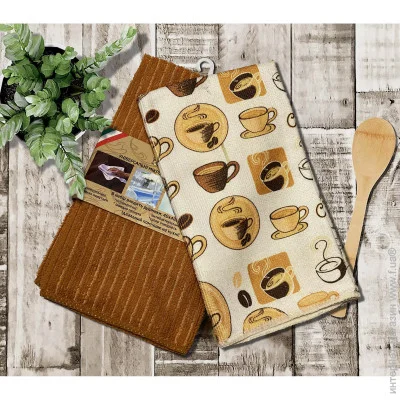 Полотенце для кухни Zastelli 4шт Кава Коричневі 40х48 см Полотенце для кухни Zastelli 4шт Кава Коричневі 40х48 см