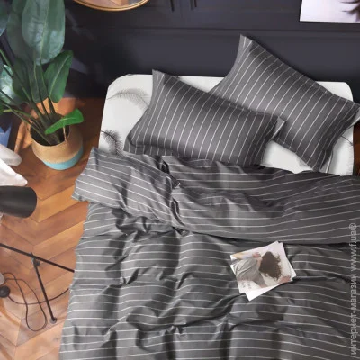 Комплект постільної білизни Zastelli полуторний 145x210 см сірий Комплект постільної білизни Смужка та пір'я MX110/MX113 сатин полуторний 145х210 Сірий Комплект постільної білизни Zastelli полуторний 145x210 см сірий Комплект постільної білизни Смужка та пір'я MX110/MX113 сатин полуторний 145х210 Сірий