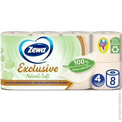   Zewa Exclusive Natural soft  8  (7322541361246)