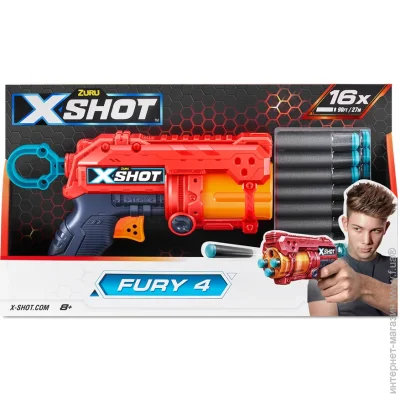  Zuru  X-Shot Red EXCEL FURY 4 (16 ) 36377R