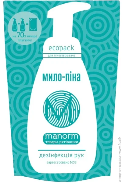 Мыло-пенка МАНОРМ дезинфицирующая 600 мл 1 шт./уп. Мыло-пенка МАНОРМ дезинфицирующая 600 мл 1 шт./уп.