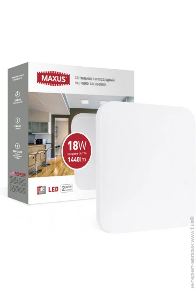 Светильник светодиодный Maxus 18 Вт белый 4100 К 1-MCL-1841-01-S Светильник светодиодный Maxus 18 Вт белый 4100 К 1-MCL-1841-01-S