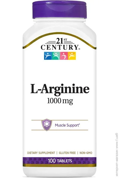 Аминокислота 21st Century L-Arginine 1000 mg 100 таблеток (4384304640) Аминокислота 21st Century L-Arginine 1000 mg 100 таблеток (4384304640)
