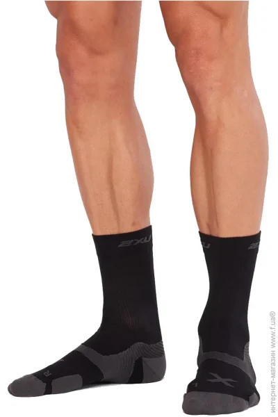  2XU  Vectr Cushion Crew Socks UA5053e_BLK/TTM .42-46 