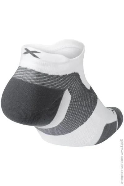  2XU  Vectr LightCushion NoShow Sock .XL UA5042e_WHT/GRY .46,5-48,5 