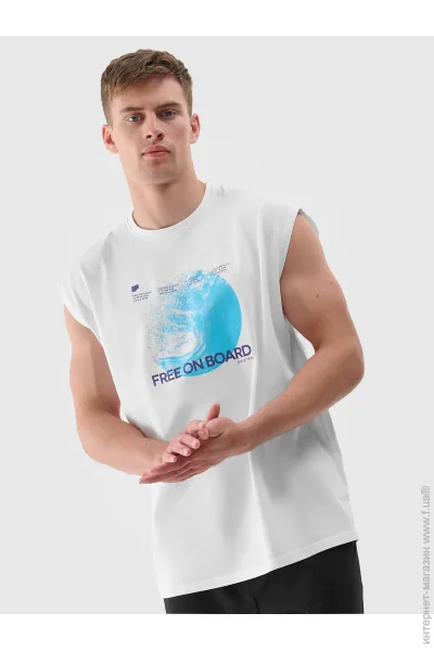 Спортивна футболка 4F Футболка SLEEVELESS M148RSS24TSLEM148-10S р.XL білий Спортивна футболка 4F Футболка SLEEVELESS M148RSS24TSLEM148-10S р.XL білий