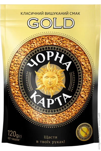 Кофе ЧОРНА КАРТА растворимый 120г пакет, Gold Кофе ЧОРНА КАРТА растворимый 120г пакет, Gold