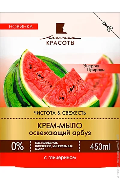 Линия Красоты Крем-мило Освіжаючий кавун 450 мл Линия Красоты Крем-мило Освіжаючий кавун 450 мл