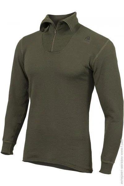  Aclima HotWool 230 Polo W/Zip Unisex Olive Night XS (165003043-03)