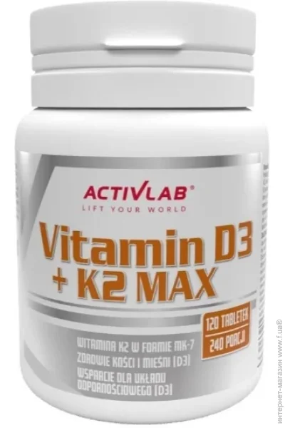   Activlab Vitamin D3 +  K2 Max 120 Tabs (000024691)