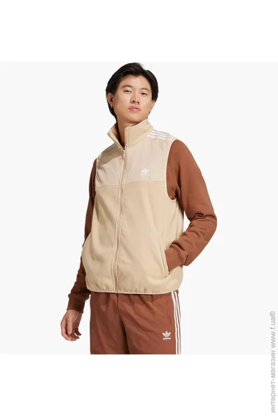 Adidas Adicolor 3-Stripes Microfleece Vest Beige (IZ2483-2XL)