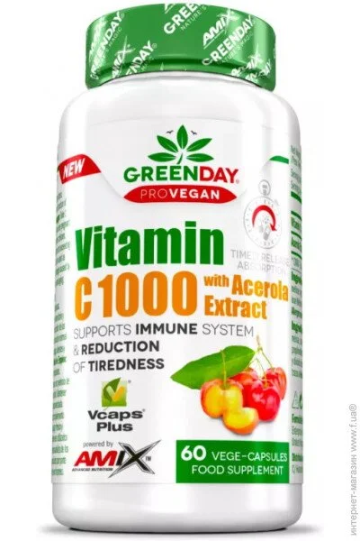 ³   Amix Nutrition GreenDay ProVegan Vitamin C 1000 mg with Acerola, 60 