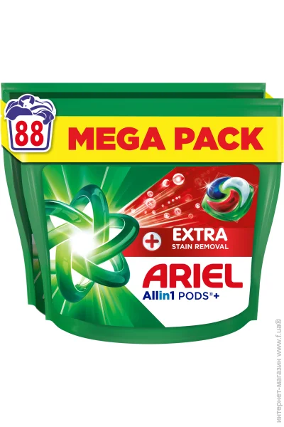 Капсулы для стирки для белых вещей Ariel Капсулы для машинной стирки Все-в-1 Экстрасила удаления пятен 88 шт. Капсулы для стирки для белых вещей Ariel Капсулы для машинной стирки Все-в-1 Экстрасила удаления пятен 88 шт.