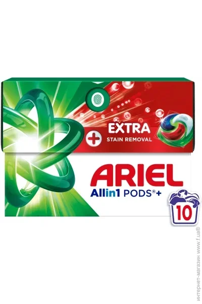       Ariel    Ariel Pods+  All-in-1 Extra Stain Removal    10 . (8700216764704)