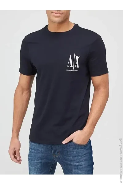 Armani   Icon Perod Logo Regular Fit T-Shirt AX-2033 Navy Blue M