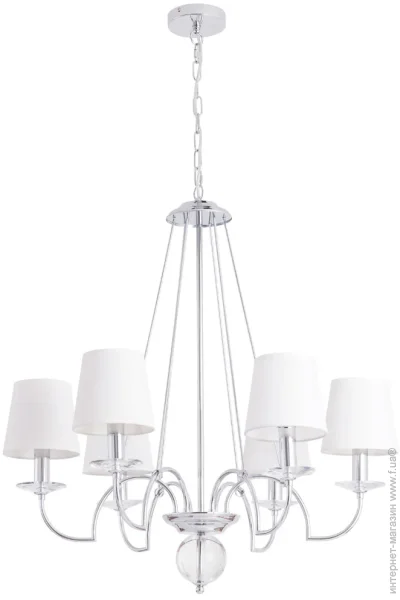 Arte Lamp Люстра подвесная 6x60 Вт E14 белый/хром A3625LM-6CC Arte Lamp Люстра подвесная 6x60 Вт E14 белый/хром A3625LM-6CC