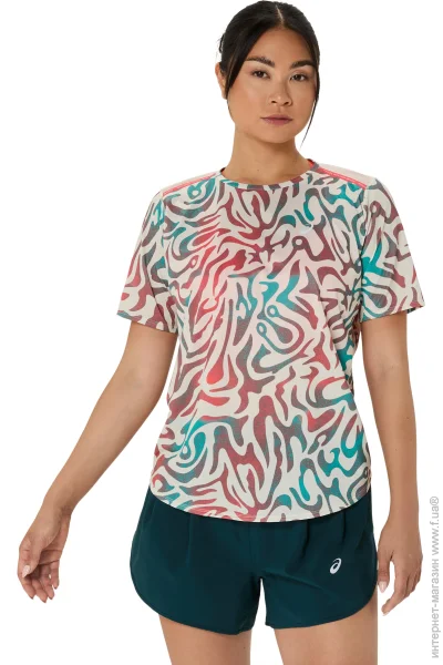  ASICS  ROAD ALL OVER PRINT SS TOP 2012D225-200 .XS 