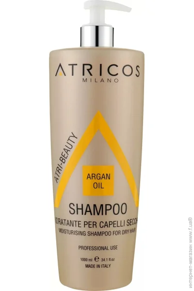 Шампунь Atricos Шампунь професійний зволожуючий з аргановим маслом 1000 мл Шампунь Atricos Шампунь професійний зволожуючий з аргановим маслом 1000 мл
