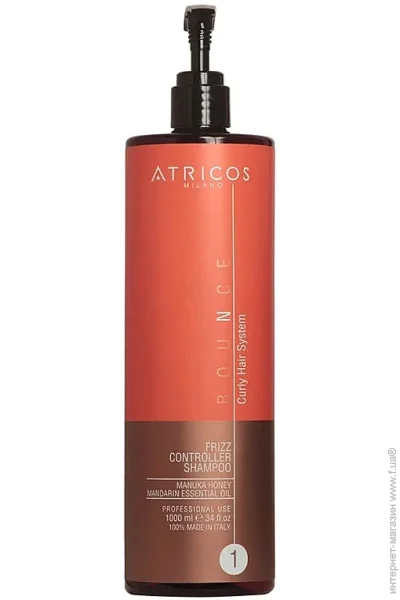 Шампунь Atricos Шампунь для кучерявого волосся контролер локонів зволожуючий Bounce 1000 мл Шампунь Atricos Шампунь для кучерявого волосся контролер локонів зволожуючий Bounce 1000 мл