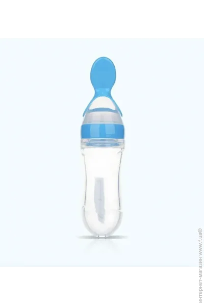 Пляшечка з ложечкою Силіконова пляшка з ложкою для годування 120 мл. Блакитна (3440) Пляшечка з ложечкою Силіконова пляшка з ложкою для годування 120 мл. Блакитна (3440)