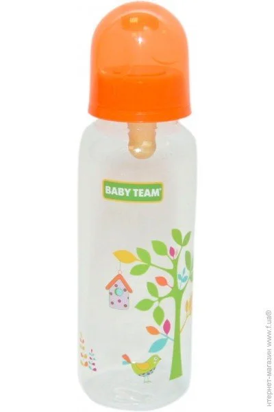 Бутылочка для кормления Baby Team 1310 250мл, оранжевый Бутылочка для кормления Baby Team 1310 250мл, оранжевый