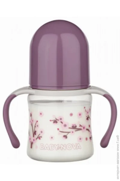 Бутылка пластиковая с широким розовым горлышком "Декор" Baby-Nova, 150мл Бутылка пластиковая с широким розовым горлышком "Декор" Baby-Nova, 150мл