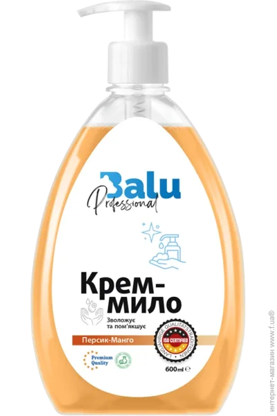 Balu Professional Рідке крем-мило BALU Персик-Манго 600 мл (00000014001) Balu Professional Рідке крем-мило BALU Персик-Манго 600 мл (00000014001)