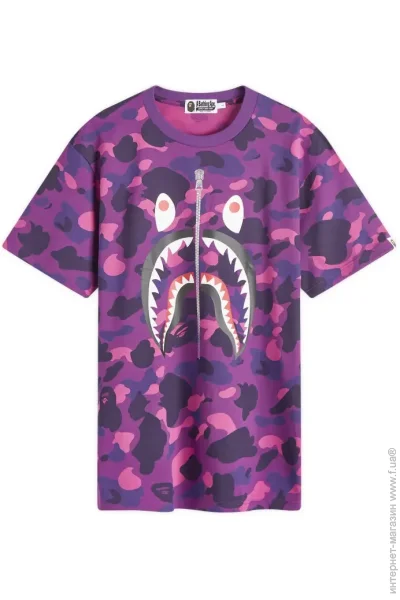   Bape Purple Camo Shark Tee (001CSK801008M-M)