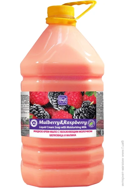 Bioton Крем-мыло Шелковица и Малина с увлажняющим молочком 5000 мл Bioton Крем-мыло Шелковица и Малина с увлажняющим молочком 5000 мл
