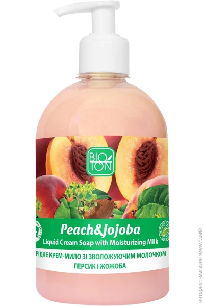 Bioton Крем-мыло Персик и Жожоба с глицерином и увлажняющим молочком 500 мл Bioton Крем-мыло Персик и Жожоба с глицерином и увлажняющим молочком 500 мл
