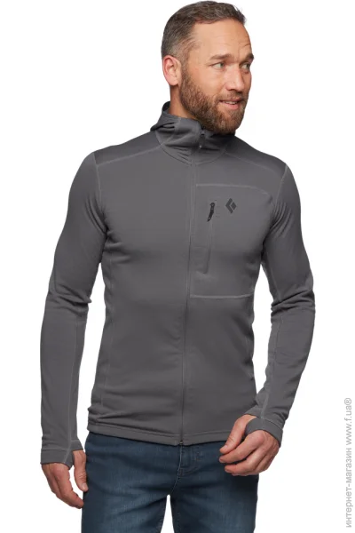 Black Diamond M Coefficient Fleece Hoody   (Granite, M) (7440201007MED1)