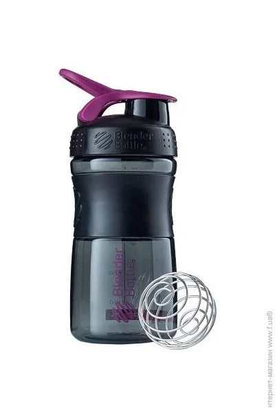 Blenderbottle   () BlenderBottle SportMixer Flip 20oz/590ml Black/Plum (SM 20oz Black/Plum)