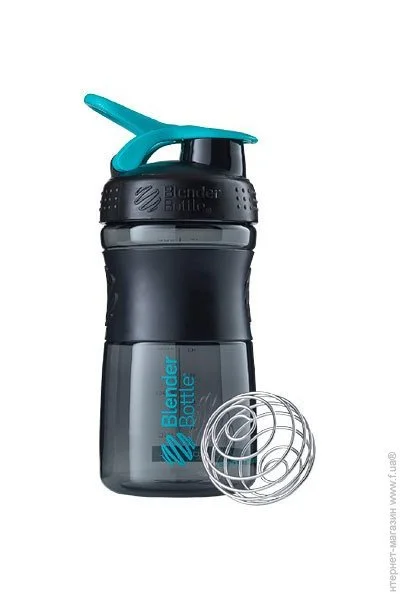Blenderbottle   () BlenderBottle SportMixer Flip 20oz/590ml Black/Teal (SM 20oz Black/Teal)