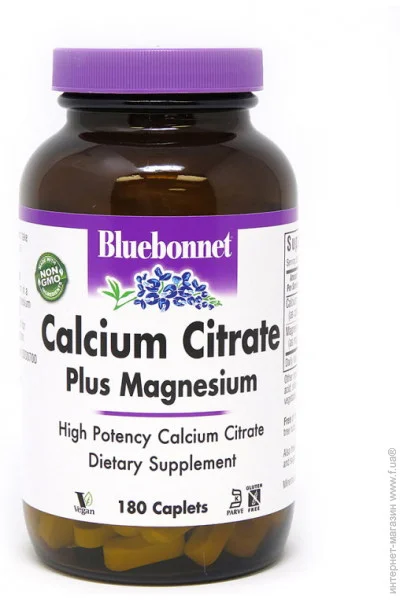 Bluebonnet Nutrition    Bluebonnet Calcium Citrate Plus Magnesium, 180 