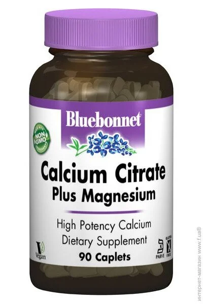 ̳ Bluebonnet Nutrition Calcium Citrate Plus Magnesium 90 Caplets BLB0716 (000000618)