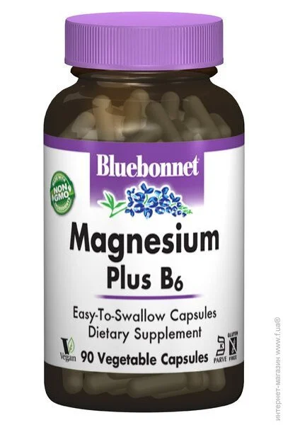 Bluebonnet Nutrition Magnesium Plus B6 90 Veg Caps BLB0735 (000000670)