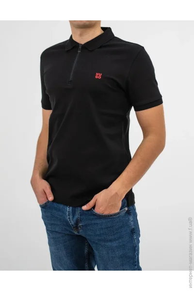 () Boss   COTTON-PIQU REGULAR-FIT POLO SHIRT WITH RED LOGO HB-15236BL XL