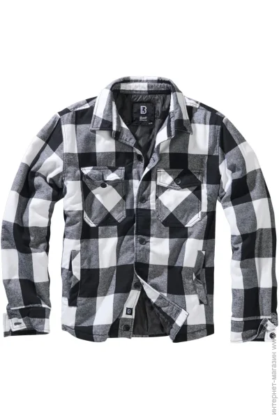 Brandit  Lumber Jacket - White/Black S (10942)