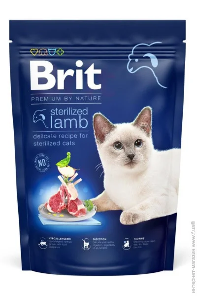   Brit Premium by Nature Cat Sterilized Lamb 800  (8595602553082)