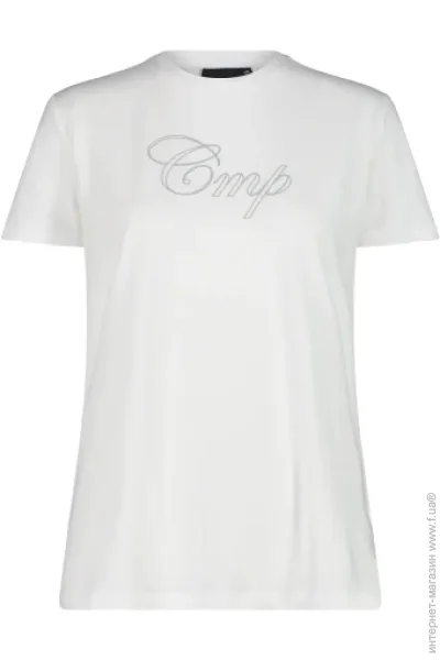   Campagnolo  Women's Stretch Cotton T-Shirt with Logo White/Grey XS (1097-32D8066P-16XR 36)