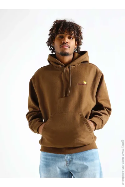  Carhartt HOODED AMERICAN SCRIPT SWEAT LUMBER (I028279-1ZDXX-M)