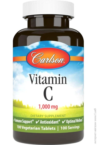  Carlson Labs  C Carlson Vitamin C, 1,000 mg, 100 Vegetarian Tablets (00000040098)