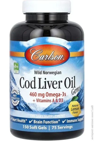 Carlson Labs    ,  , Wild Norwegian, Cod Liver Oil Gems, Carlson, 150   (CL1381)