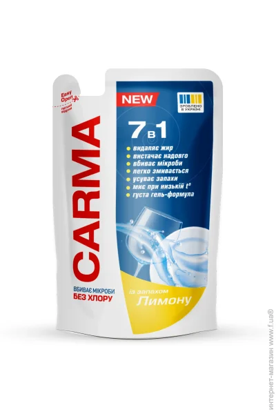 Гель для миття посуду Carma Лимон 400 мл (4820204702212) Гель для миття посуду Carma Лимон 400 мл (4820204702212)