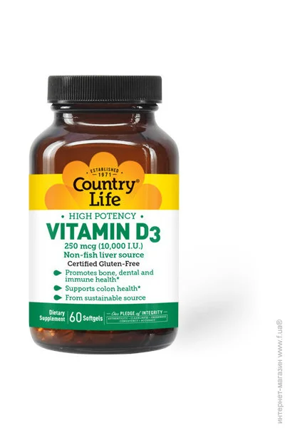 ³   Country Life High Potency Vitamin D3 10 000 IU, 60 