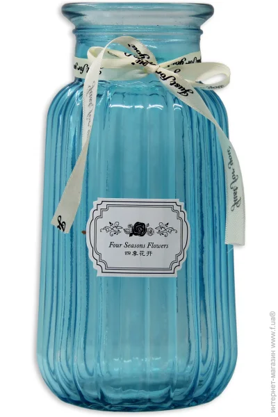 Crystal Ваза стеклянная Agata 22 см голубая 83220608143_YBCG-220608-1 Crystal Ваза стеклянная Agata 22 см голубая 83220608143_YBCG-220608-1