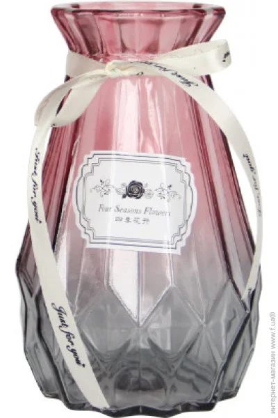 Crystal Ваза скляна Angela (83210414392) 17 см рожево-сіра 83210414392 Crystal Ваза скляна Angela (83210414392) 17 см рожево-сіра 83210414392