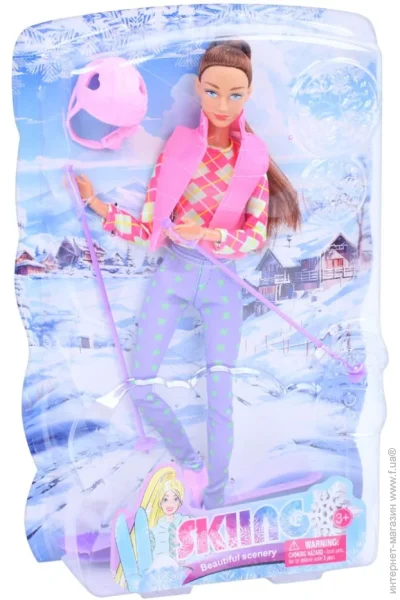 Кукла Defa Лыжница розовая шарнирная 29 см (8520(Pink)) Кукла Defa Лыжница розовая шарнирная 29 см (8520(Pink))