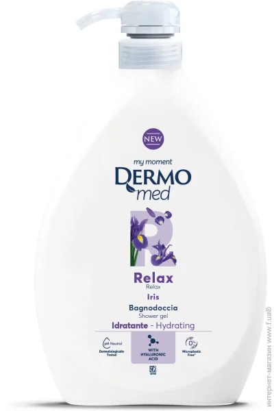 Dermomed Гель для душу Тальк та ірис 1000 мл Dermomed Гель для душу Тальк та ірис 1000 мл