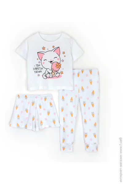 Кофта + штаны Dexter'S Комплект детский для девочек Cat ice cream р.134 белый с розовым 935381 Кофта + штаны Dexter'S Комплект детский для девочек Cat ice cream р.134 белый с розовым 935381